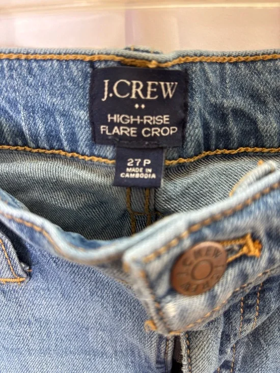 J. Crew Classic High-Rise Flare Crop Leg Jeans in Medium Blue Women’s 27P - Picture 3 of 6